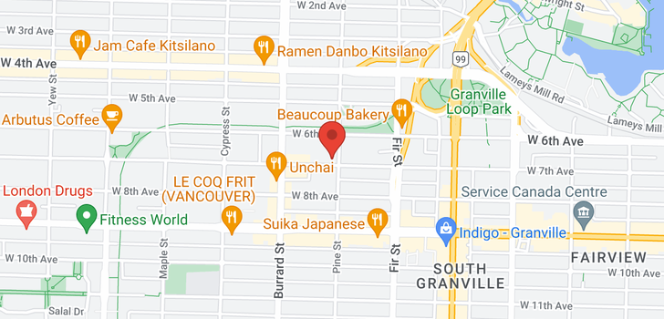 map of 415 1707 W 7TH AVENUE